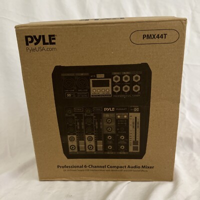 Pyle PMX44T Professional 6-Channel Compact Audio Mixer with DSP DSP Sound Effect