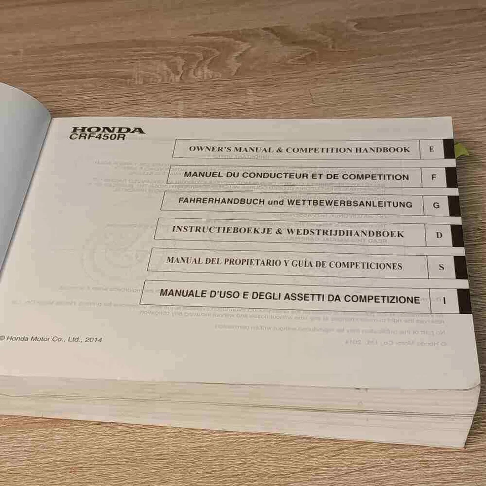 HONDA CRF 450 R 2015 3RMEN680 00X3R-MEN-6800 Motorrad-Handbuch gebraucht manual - Bild 2 von 4