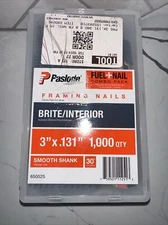 Paslode 1000 Framing Nails & Fuel Pack 650525, 3 inch x .131 Gauge, Smooth Brite