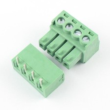 10Pcs 3.81mm Pitch 4 Pin Angle Screw Pluggable Terminal Block Plug Connector