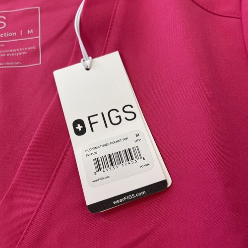 FIGS Size MEDIUM Fuchsia CASMA Pockets Short Sleeve Scrub Top Women’s NWT - Picture 4 of 8