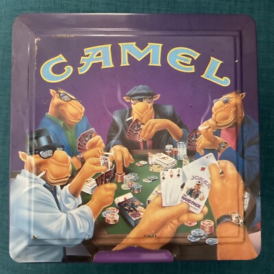 VINTAGE 1994 JOE CAMEL Poker Chips in TIN BOX No Cards