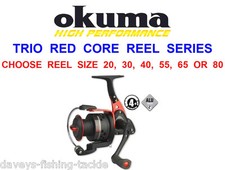 OKUMA TRIO MULINELLO NUCLEO ROSSO PER ESCA PREDATORE LUCCIO MARINO SPINNING BASS ROD PESCA
