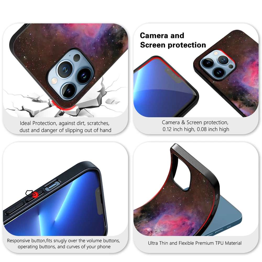 Phone Case Space Soft Silicone Cover For iPhone 11 12 Pro 13 14 Plus 15 Pro Max