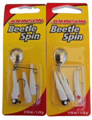 Lot De 5 Johnson Beetle Spin 1/4 Oz - Vert Citron - Leurre Pêche Freshwater