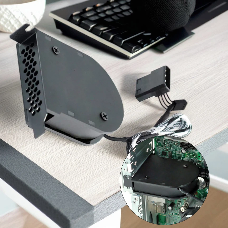 Mini PCIe Slot Fan PC Low Profile Heat Air Exhaust Cooler 3/4pin Power 3000rpm - Image 4 of 4