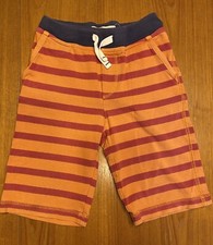 Mini Boden 5y Cotton Striped Shorts Red Orange 5 years