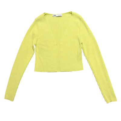 Zara Mini Knit Cropped Cardigan Long Sleeves Size Medium
