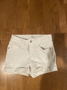 Women’s White Old Navy Distressed Jean Shorts Size 0