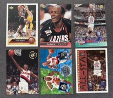 CLYDE DREXLER VINTAGE NBA HALL OF FAME SIX (6) CARD BASKETBALL LOT PICTURED
