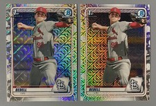 2- 2020 Bowman Draft Chrome Ian Bedell Asia Mojo Refractor #BD-100 Rare!