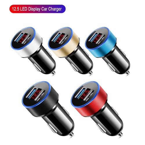 2 in 1 Car Phone Charger Dual USB Port Digital Charging Display Unive B ha52 - 第 3/15 張圖片