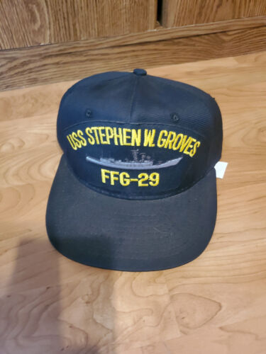 USS STEPHEN W. GROVES FFG-29 HAT - NAVY BLUE - used - Picture 1 of 4
