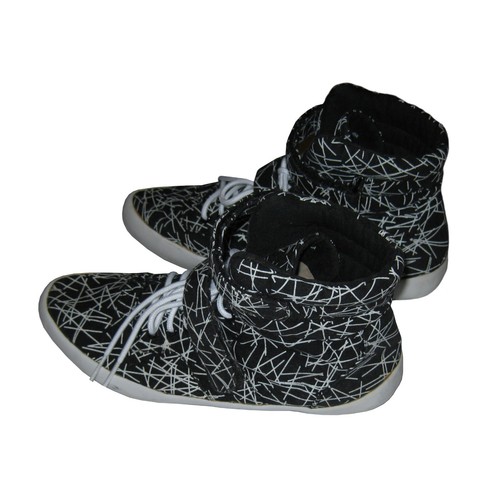 OFFICE Trainers High Top Shoes Print, Black Mix, EU 39 (UK 6) - Picture 4 of 12