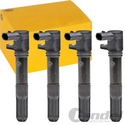 4x HELLA ZÜNDSPULE 3 POLIG für FIAT BRAVO II DOBLO PANDA PUNTO STILO 500 TIPO