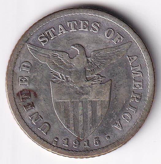 アメリカ領フィリピン 1905年 S 20Centavos 銀貨 アメリカ領フィリピン 1905年 S 20Centavos 銀貨 1905-S USA