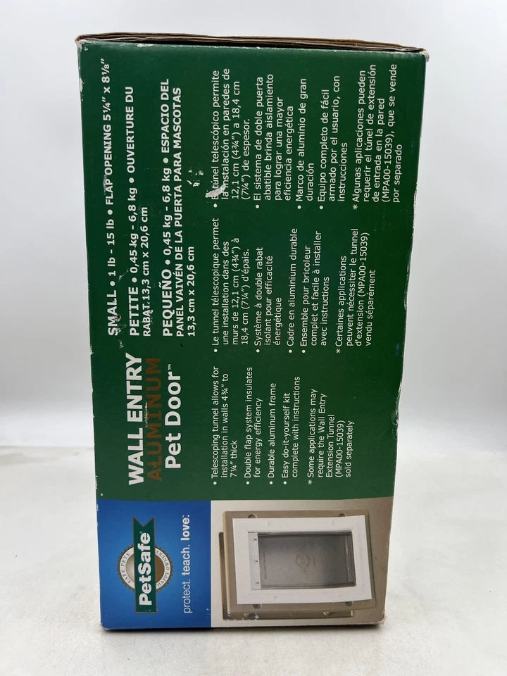 PetSafe Wall Entry Aluminum Pet Door Small 5¼x8⅛ In Adjustable Dog Cat New - Image 2 of 4