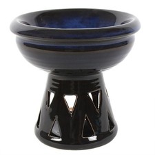 Image of Deep Bowl Blue Oil Burner and Wax Warmer Wax Melt Ceramic Aromatherapy Home