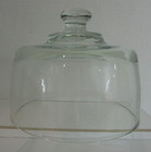 Vintage Round Heavy Glass Cheese Tray Dome Cover 6.25" Wide and 5.5" Tall