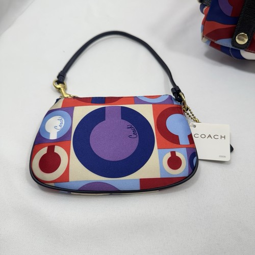 New Coach Madison Sabrina Graphic Op Art Convertible Strap Satchel Bag Wristlet - Picture 11 of 12