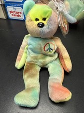 RARE 1996 Ty Beanie Baby “PEACE” the Bear -  NEW Mint Condition