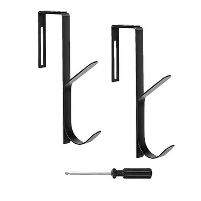 2 PCS Cubicle Wall Mount Double Coat Hooks Over Door Hanger For Hats Bags