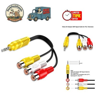 3 RCA to AV Input Adapter - 9in High-Speed Video & Audio Cable, Eco-Friendly
