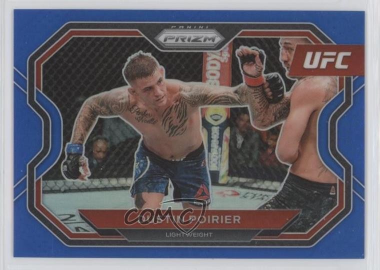 2021 Panini Prizm UFC Blue Prizm 157/199 Dustin Poirier #128 01b5