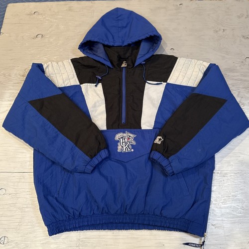 Chaqueta con Capucha Pullover Vintage Años 90 NCAA Starter Kentucky Wildcats 1/2 Cremallera Talla XL - Imagen 11 de 24