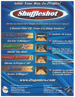 Shuffleshot Video Arcade Flyer / Brochure / Ad - Excellent