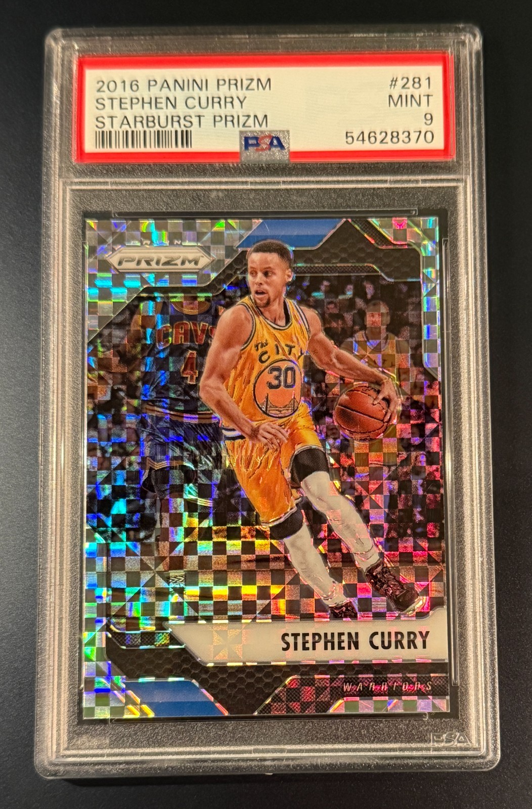 Stephen Curry 2016 Panini Prizm Starburst SP #281 Warriors PSA 9 Mint view 1