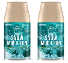 2 Pack Glade Automatic Spray Refill - Snow Much Fun - Limited Edition - 6.2 OZ