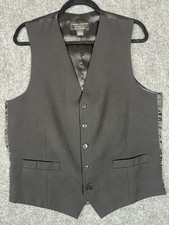 Jos A Bank Men  s M Black 100 Wool Suit Vest 5 Button Tailored Formal