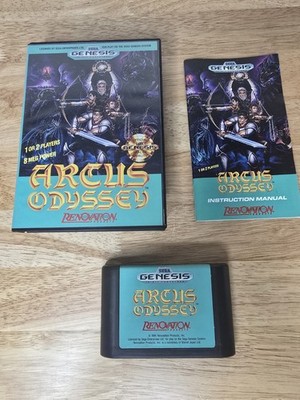 Arcus Odyssey Sega Genesis Complete CIB Game Instruction Manual Tested Working