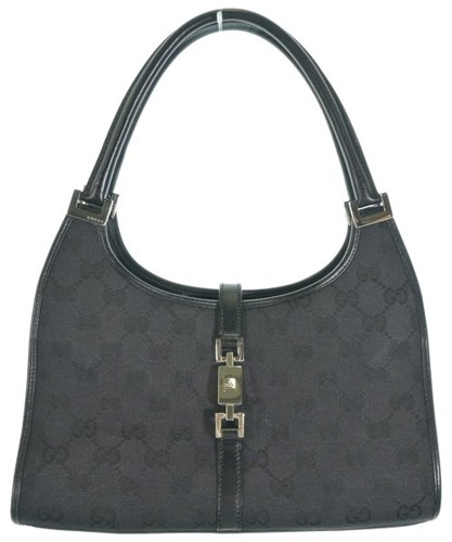 Gucci Handbag Ladies - Black All Over Pattern Used Vintage Clothing