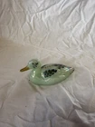 FENTON GREEN IRIDESCENT MALLARD DUCK  HAND PAINTED