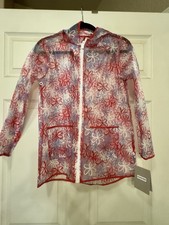 Hunter Kids Rain Jacket Girls Size 12 Floral Waterproof Hooded Coat N