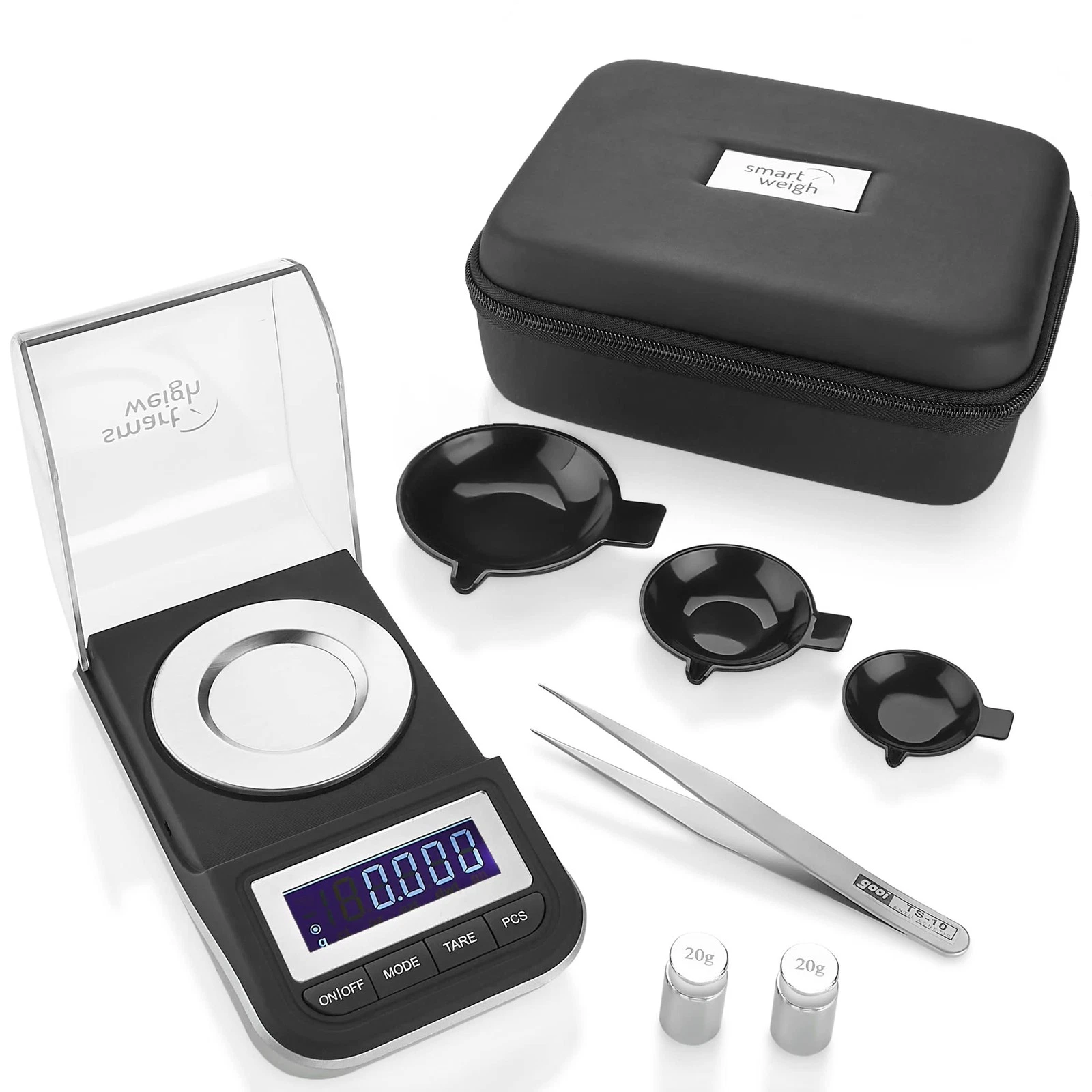 Smart Weigh 50g x 0.001g High Precision Digital Milligram Scale