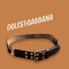 Dolce&Gabbana Women Brown Leather Belt Total length 115cm Luxury Elegant Classic
