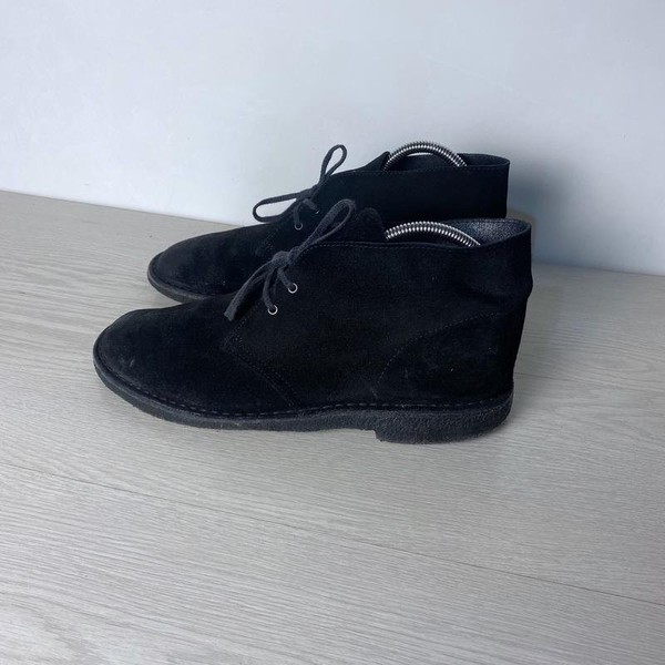Men Clarks Boots Black Suede 43