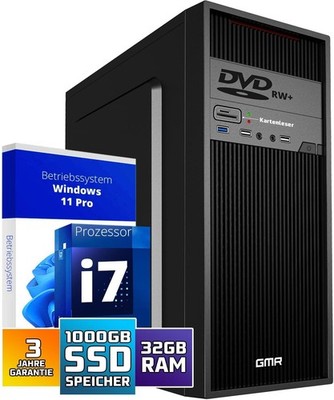 GMR Ultra Max Desktop PC - Intel i7, Windows 11 Pro, 32GB RAM, 1000GB SSD