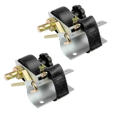 Truck Rack Straps, W/J-Hook (2PCS), 2" Silver Round Tube Mount, 1.5" Wide x 7...