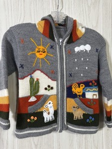 Peruvian Kids Toddler Size 6 Full Zip Up Hoodie Knit Sweater