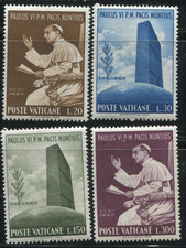 Vatican 1965 Pope Paul VI Pacis Nuntius MNH Set 4 Stamps Scott 441-444