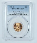 1951-D Lincoln Wheat Cent Boston Collection MS65 RD PCGS Blue Label *0835
