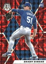 2021 Panini Mosaic #261 Brady Singer Reactive Red