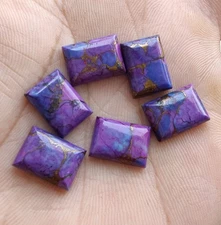 Natural Purple Copper Turquoise Rectangle Cabochon 6x8mm To 20x25mm Gemstone