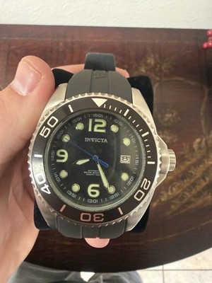 invicta pro diver 100m  automatic wristwatch, black dial, black rubber, 100m