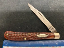 Case XX 61048 Slimline Trapper Knife, 1965-1969, Jigged Brown Bone Handles