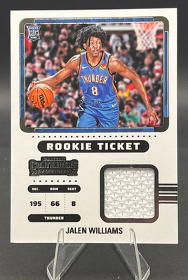 Jalen Williams Panini 2022-23 Contenders Rookie Ticket Swatches RTS-JWO RC